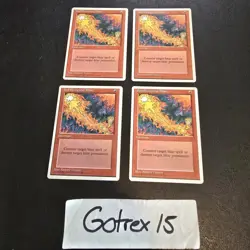 Red Elemental Blast Fourth Edition Regular Playset X4 LP MTG - Image 1