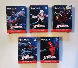 Magic The Gathering Spider-Man Welcome Decks SET of 5 BLACK/WHITE/GREEN/RED/BLUE - Image 1