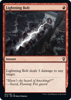 MTG Lightning Bolt - Foil, Commander Legends: Battle for Baldur's Gate, Lightly - Image 1