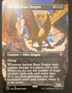 Ancient Brass Dragon Borderless Mythic CLB ; Magic: the Gathering - Image 1