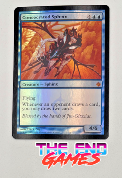 MTG FOIL Consecrated Sphinx Mirrodin Besieged Magic the Gathering Moderate Play - Image 1