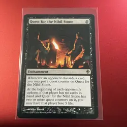 Quest for the Nihil Stone NM Worldwake Black Enchantment Mtg Magic English - Image 1