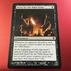Quest for the Nihil Stone NM Worldwake Black Enchantment Mtg Magic English - Image 2