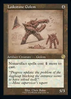 Lodestone Golem - Foil Schematic Retro Frame BRO LP MTG - Image 1