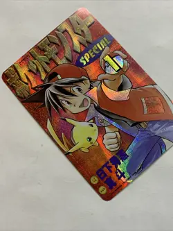 Ash Ketchum X Pikachu Pokemon Manga Style ACG Card Holo Anime Retro Special 1 - Image 4