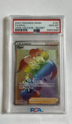 2020 POKEMON SWORD & SHIELD VIVID VOLTAGE SECRET #197 FULL ART/OPAL PSA 10 - Image 1
