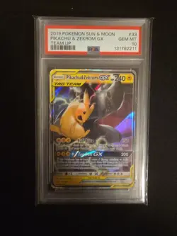 Pokemon TCG Pikachu & Zekrom GX Team Up Holo 33/181 PSA 10 - Image 3