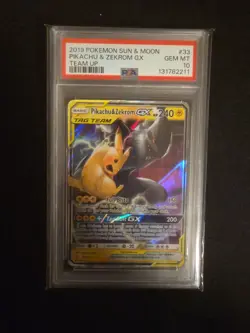 Pokemon TCG Pikachu & Zekrom GX Team Up Holo 33/181 PSA 10 - Image 4