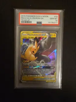 Pokemon TCG Pikachu & Zekrom GX Team Up Holo 33/181 PSA 10 - Image 5