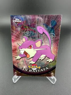 Rattata #19 Holo Topps Chrome Trading Cards Series 1 Pokemon NM - Image 1