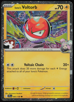 Pokemon Iono's Voltorb 047/159 Prize Pack Series 8 Cosmo Holo Pack Fresh - NM - Image 1