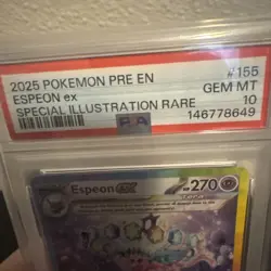 2025 Pokemon PRE EN 🌟RARE 🌟- Prismatic Evolutions #155 Espeon Ex PSA 10 SIR - Image 3