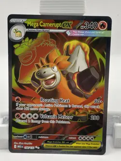 Pokemon Mega Camerupt EX Ultra Rare Me01: Mega Evolution 156/132 Holo 340 HP - Image 1