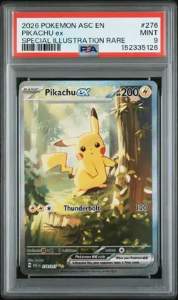 2026 POKEMON ASCENDED HEROES #276 PIKACHU ex SPECIAL ILLUSTRATION RARE PSA 9 - Image 1