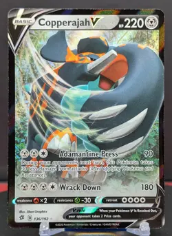 Pokemon Copperajah V #136/192 English Rebel Clash - Image 1