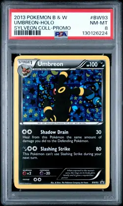 2013 POKEMON BLACK STAR PROMO UMBREON #BW93 HOLO PSA 8 NM #130126224 - Image 1