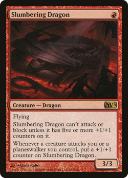 Slumbering Dragon #148 (Damaged) Magic 2013 M13 Magic MTG - Image 1