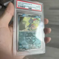 2025 POKEMON PRE EN-PRISMATIC EVOLUTIONS MASTER BALL REVERSE HOLO SNEASEL PSA 10 - Image 1