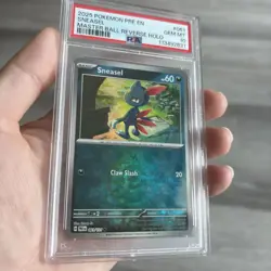 2025 POKEMON PRE EN-PRISMATIC EVOLUTIONS MASTER BALL REVERSE HOLO SNEASEL PSA 10 - Image 2