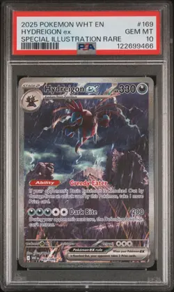 2025 POKEMON WHT EN-WHITE FLARE SPECIAL ILLUSTRATION RARE HYDREIGON EX PSA 10 - Image 1