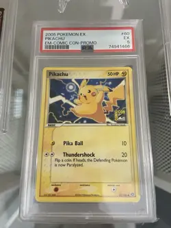 Pikachu 60/106 Comic Con Promo Pokemon Card PSA 5 - Image 1