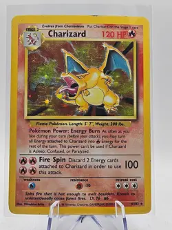 Charizard 4/102 Base Set Unlimited Holo Rare 1999 WOTC Pokemon Card LP - Image 1