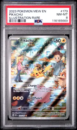 2023 POKEMON MEW EN-151 ILLUSTRATION RARE #173 PIKACHU PSA 8 - Image 1