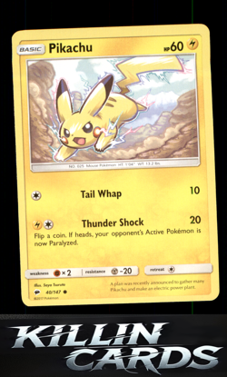 Pikachu 40/147 Pokemon Common SM - Burning Shadows Card NM - Image 1