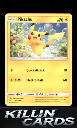 Pikachu 19/68 Pokemon Common Hidden Fates Card NM - Image 1