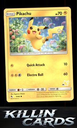 Pikachu 19/68 Pokemon Common Hidden Fates Card NM - Image 1