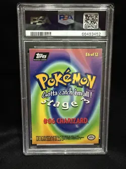 1999 Topps Pokemon Charizard #E6 Movie Edition Rainbow Foil Card PSA 8 - Image 2