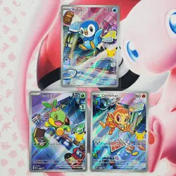 Piplup 042 + Chimchar 041 + Turtwig 040 - First Partner Pokemon Cards - #L160 - Image 1