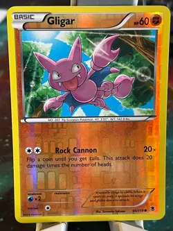POKEMON GLIGAR 46/119 COMMON REVERSE HOLOFOIL PHANTOM FORCES NM CARD - Image 1