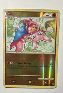 Pokemon Gligar Undaunted Common Reverse Holo Card 49/90 Basic 70 HP - Image 1