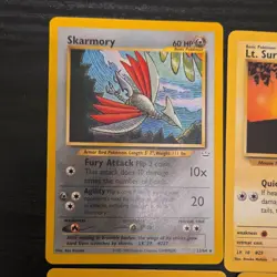 Pokemon TCG Card Lot Skarmory Ninetales Lt. Surge's Pikachu Poliwrath Wizards - Image 4