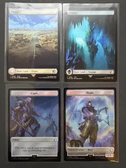 Magic: The Gathering x Final Fantasy - MTG FIN - Foil Land Token 4 card lot - NM - Image 1