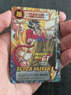 1997 Bandai Dragon Ball GT Carddass Hondan - Prism Card 162 Super Saiyan 4 - Image 1