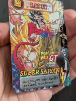1997 Bandai Dragon Ball GT Carddass Hondan - Prism Card 162 Super Saiyan 4 - Image 5