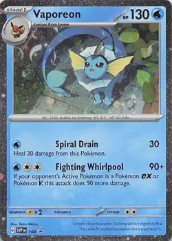Vaporeon - (Cosmos Holo) Holofoil Promo SV: Scarlet & Violet Promo Cards 168 LP - Image 1
