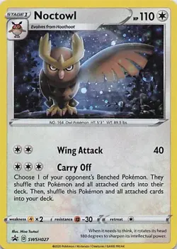 Noctowl Holofoil Promo SWSH: Sword & Shield Promo Cards SWSH027 LP - Image 1