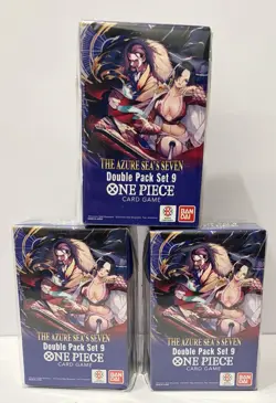 One Piece Card Game Azure Sea’s Seven DP-09 Double Pack Set 9 x3 NEW - Image 1