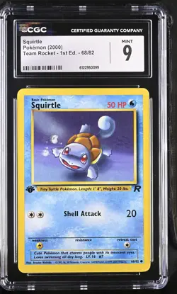 CGC 9 MINT Squirtle 2000 Team Rocket 1st Edition 68/82 Pokemon Card - Image 1