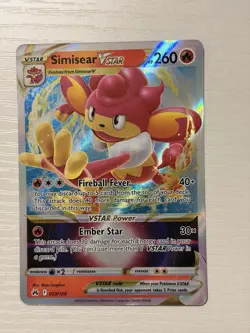 Pokemon TCG Simisear VSTAR 023/159 Crown Zenith Ultra Rare Holo Card - Image 1