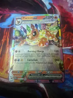 Pokemon TCG Flareon EX Prismatic Evolutions Double Rare Holo Card 014/131 - Image 1