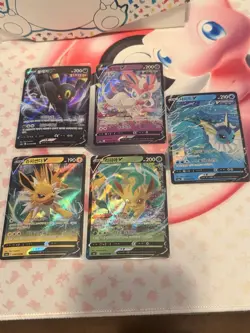 Pokemon Holo Umbreon, Sylveon, Vaporeon, Jolteon, Leafeon V Lot (5 Cards) - Image 1