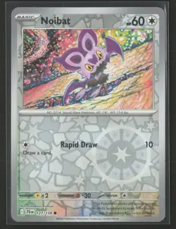 Noibat Common SV09: Journey Together 127/159 NM Pokemon Card Reverse Holo - Image 1