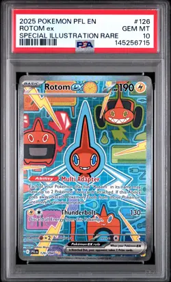 PSA 10 Rotom Ex 2025 PFL En-Phantasmal Flames #126 Special Illustration Rare - Image 1