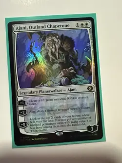 Ajani, Outland Chaperone - Foil - Promo Pack Light Play, English Magic the Gathe - Image 1