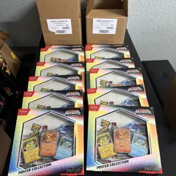 LOT OF 12 POKEMON TCG SCARLET & VIOLET PRISMATIC EVOLUTIONS POSTER COLLECTION - Image 1