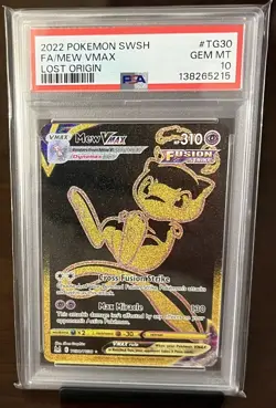 2022 POKEMON SWORD & SHIELD LOST ORIGIN #TG30 FULL ART/MEW VMAX PSA 10 - Image 1